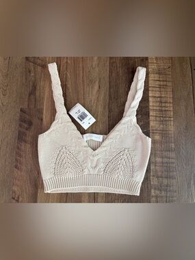 Jonathan Simkhai Beige Crochet Knit Bralette